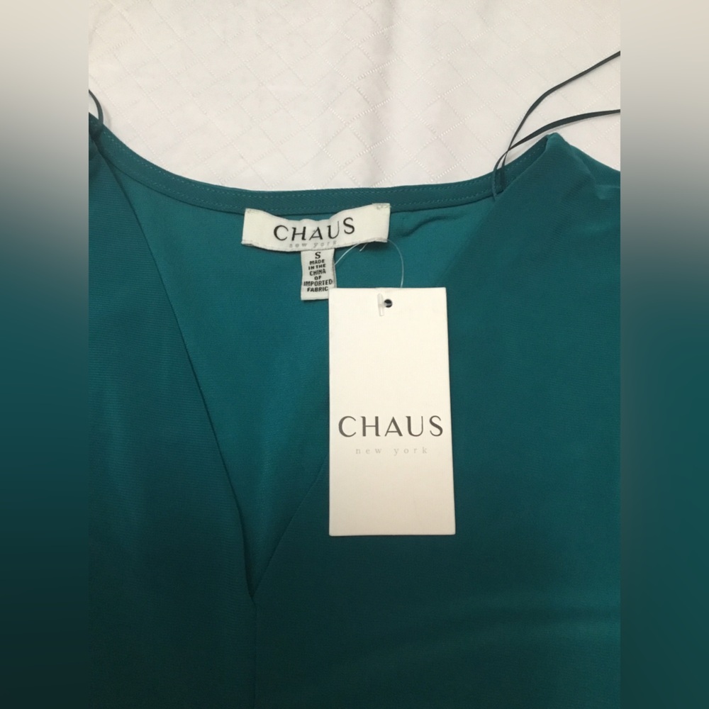 Chaus Teal V-Neck Tie-Waist Maxi Dress - Picture 12 of 16